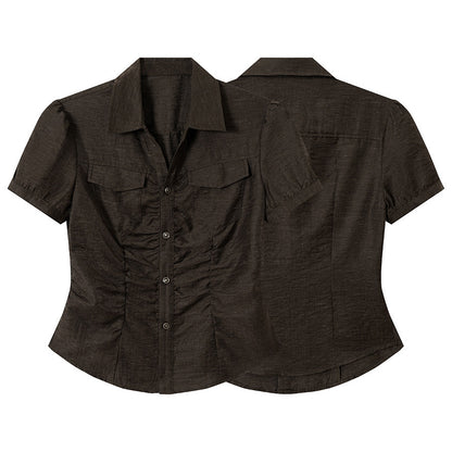 V-neck short sleeved shirt