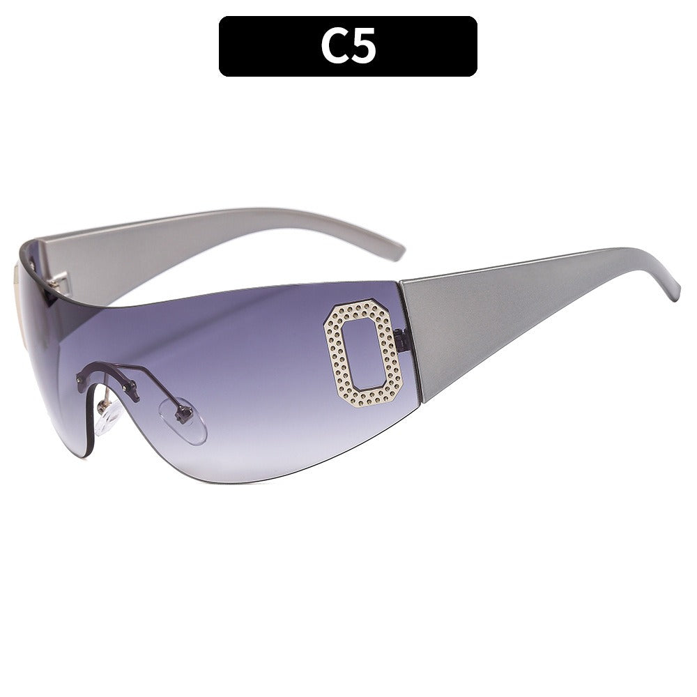 Nuevas gafas de sol Y2K Spice Girl con letras, gafas de sol integradas con visera, gafas adelgazantes avanzadas para mujer