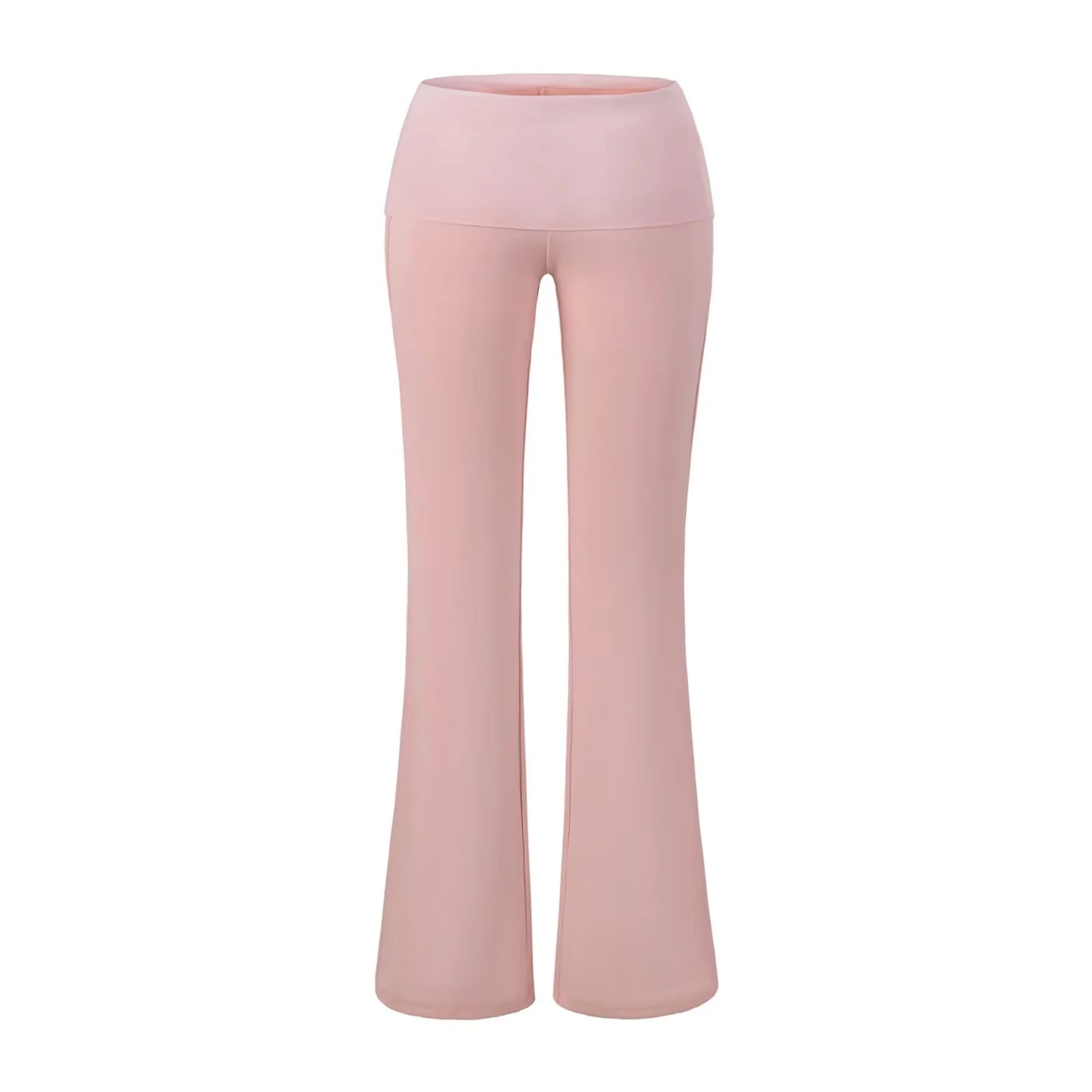 Pantalones de tiro bajo ligeramente acampanados