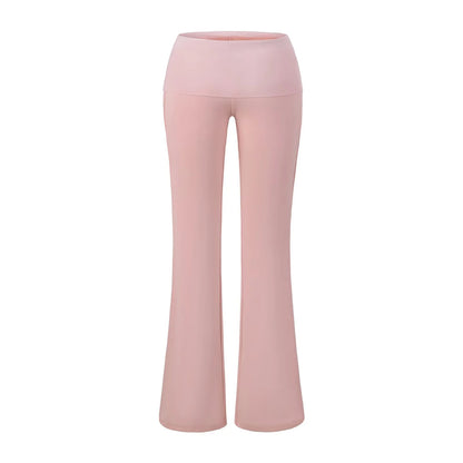 Pantalones de tiro bajo ligeramente acampanados