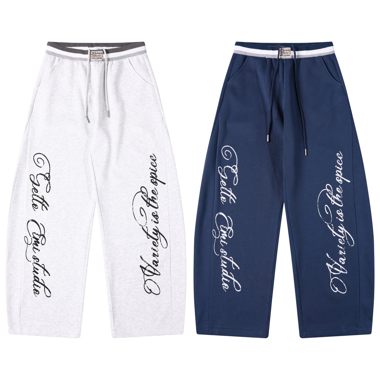 Retro letter printed curved knife sweatpants for women