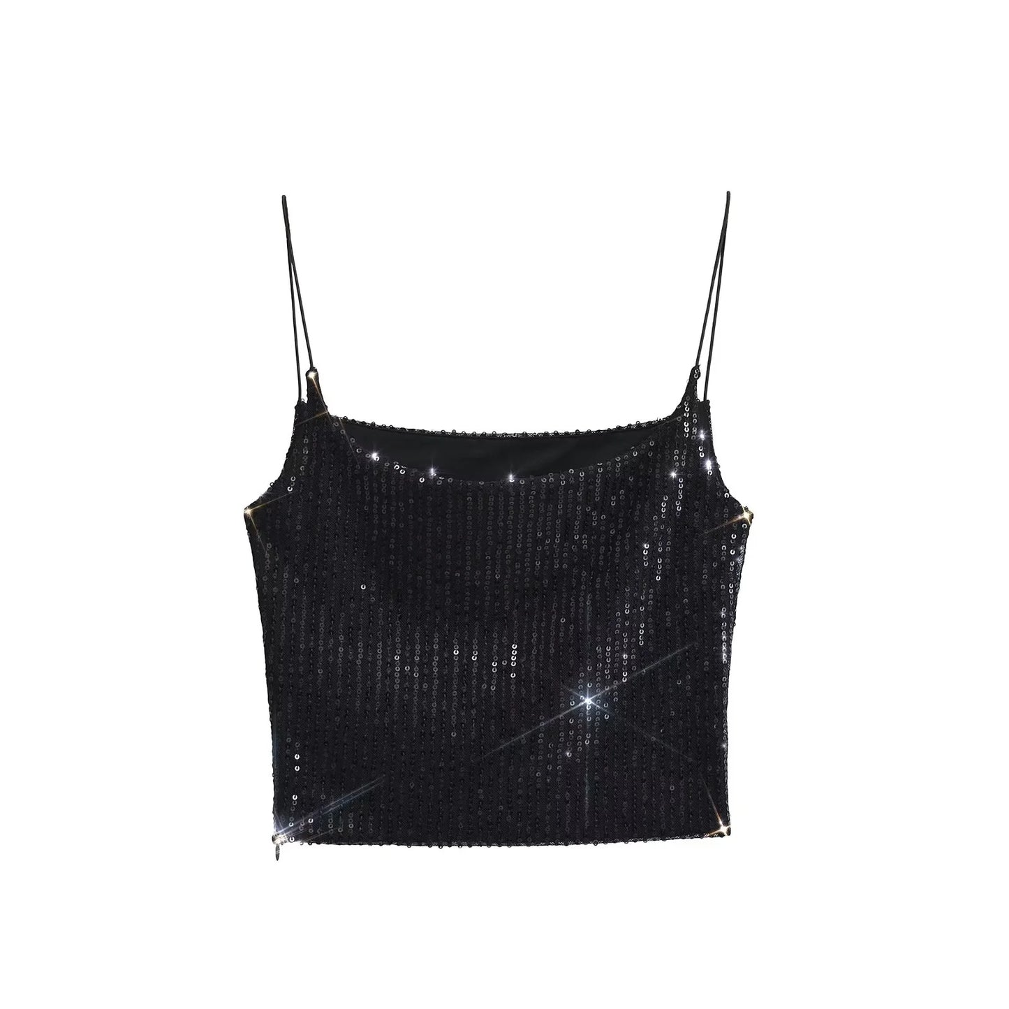 Top sin tirantes con lentejuelas