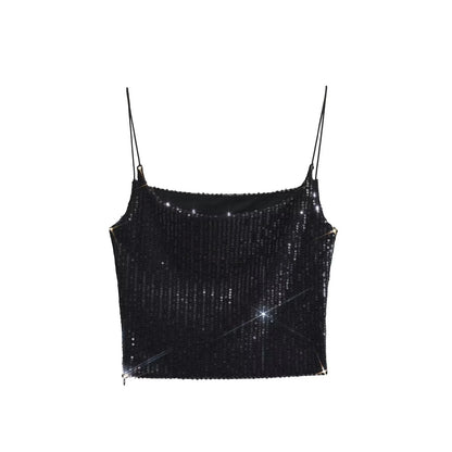 Top sin tirantes con lentejuelas
