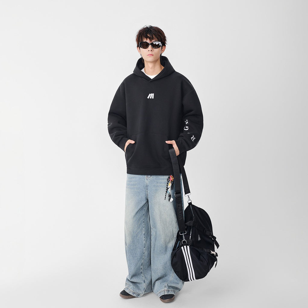 Casual Campus Style Hoodie  Loose Fit Hooded Sweatshirt