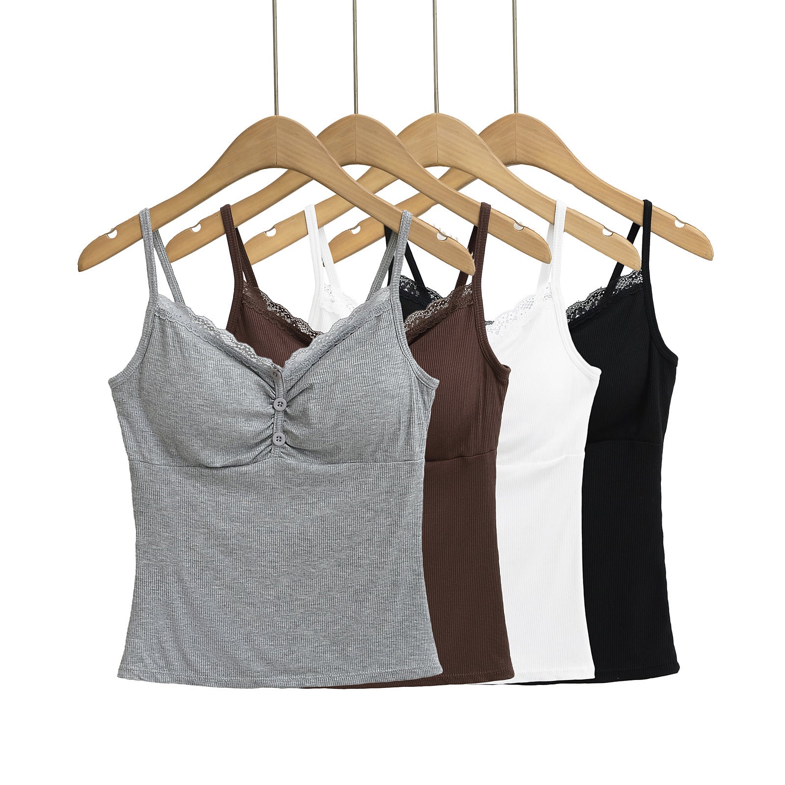 Lace edged lace camisole vest