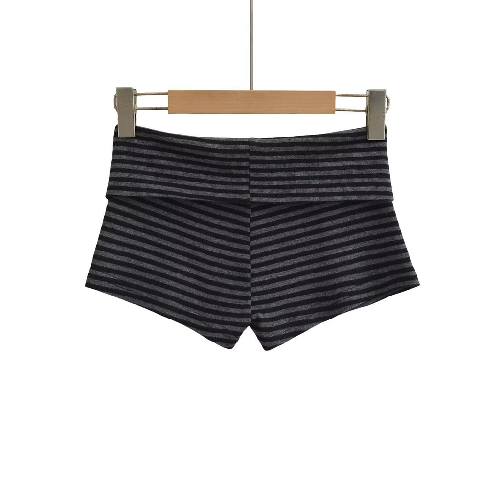 Striped slim fit shorts