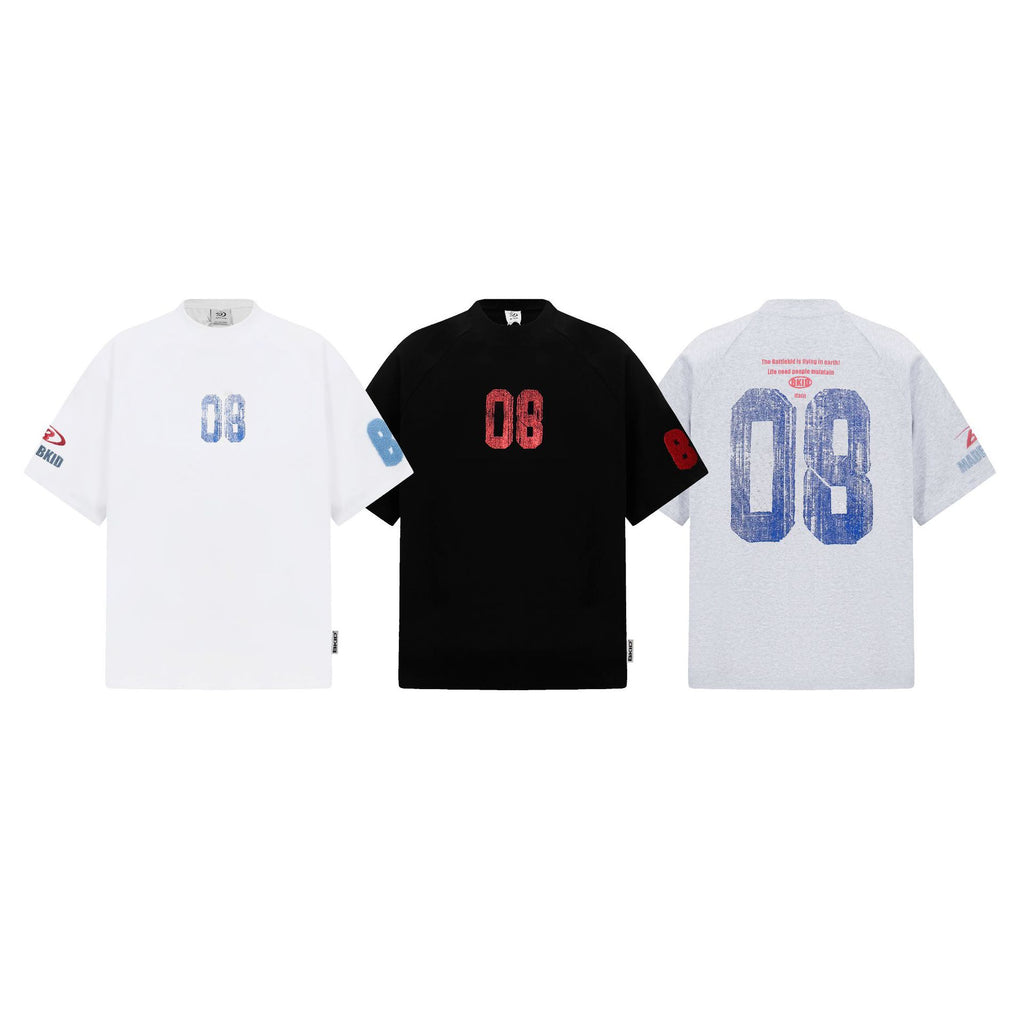 Embroidered Printed T-Shirt  Lazy Campus Couple Top