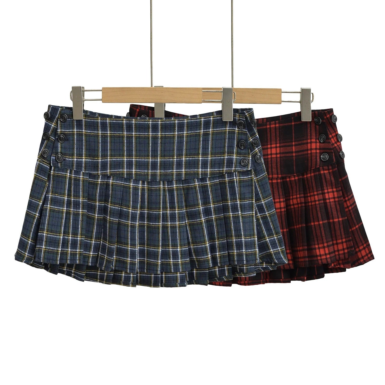 Low waist plaid skirt