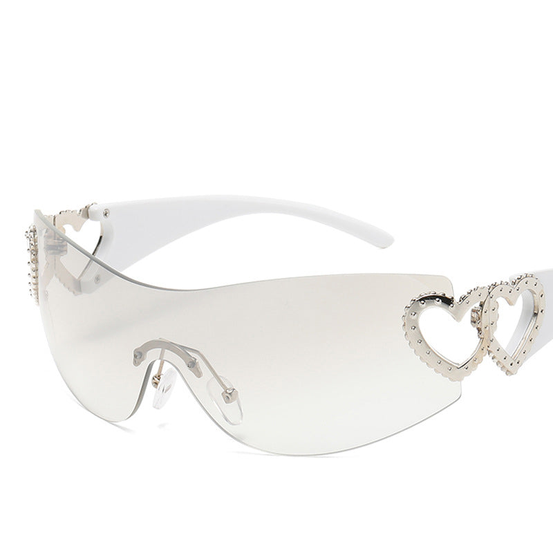 Gafas de Sol de Moda de Una Pieza Y2K Estilo Chica Atrevida Milenio Gafas de Sol sin Montura Gafas Vintage Modernas